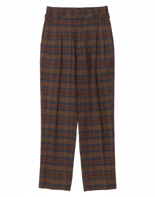 ВИНТАЖНЫЕ женские брюки чинос с высокой талией IT 44 Medium W26 L29 Коричневая клетка