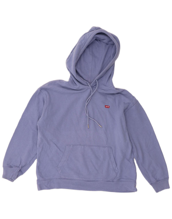 Женский джемпер свободного кроя Levi's с капюшоном UK 14, средний синий хлопок