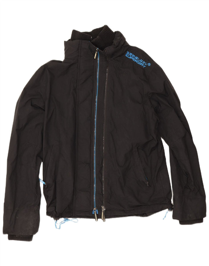 Мужская ветровка-дождевик Superdry UK 42 XL, черный нейлон