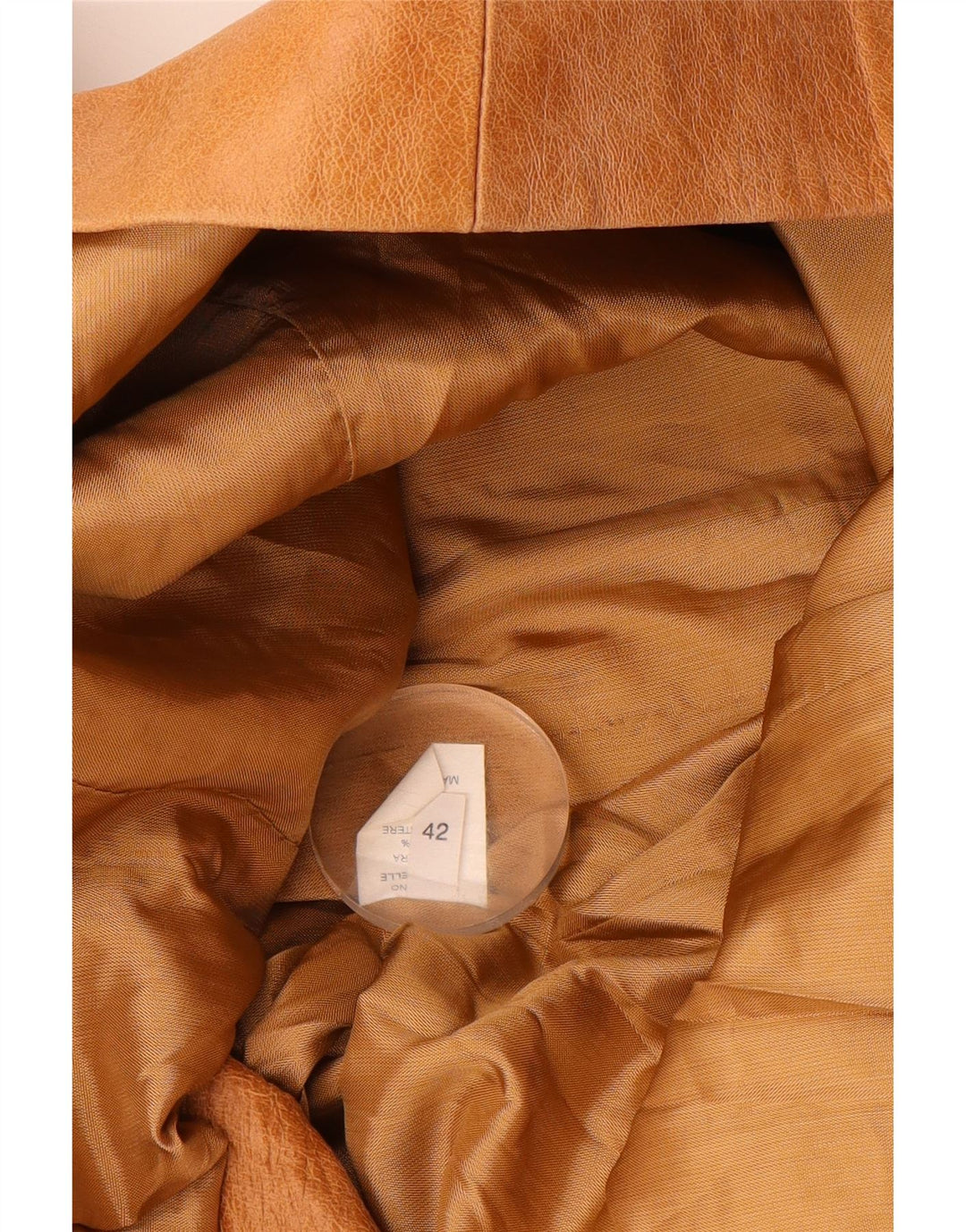MAYS Womens Leather Jacket IT 42 Medium Beige Leather