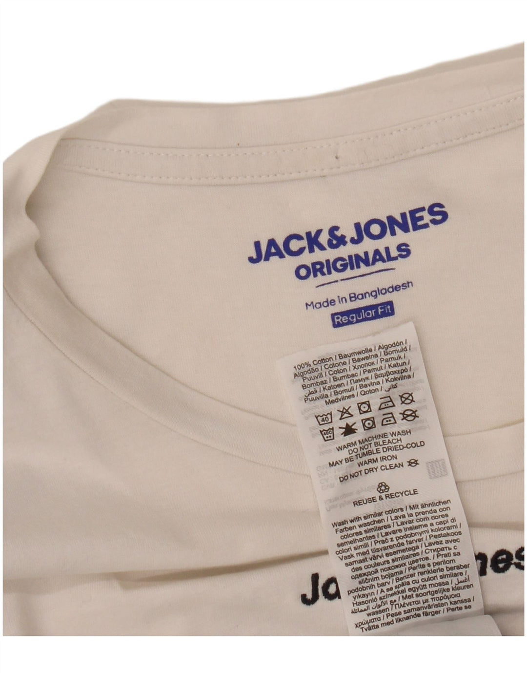 Мужская футболка JACK & JONES Originals, маленький белый хлопковый цвет с цветными блоками