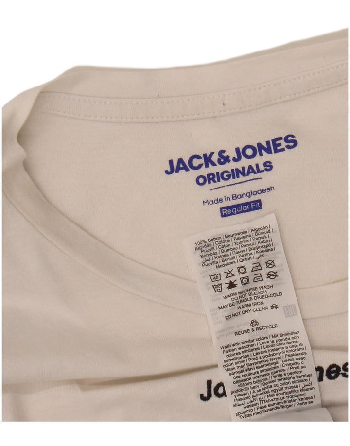 Мужская футболка JACK & JONES Originals, маленький белый хлопковый цвет с цветными блоками