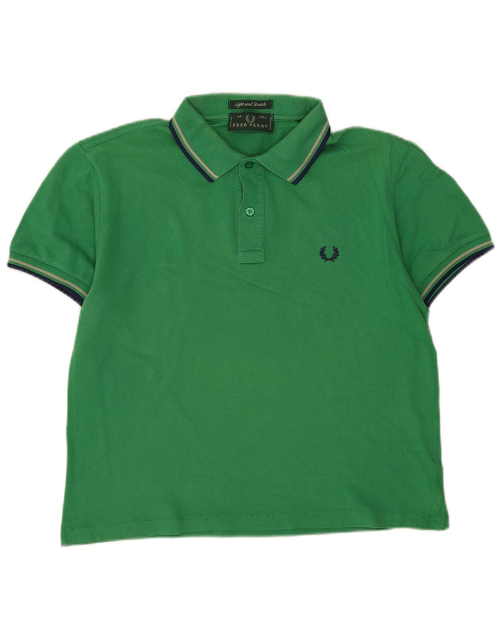 Мужская легкая и эластичная рубашка-поло Fred Perry среднего зеленого цвета, хлопок