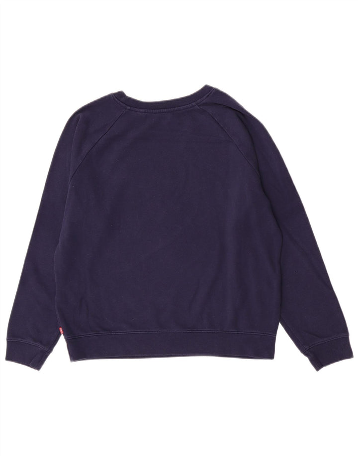 Женский свитер с рисунком Levi's, джемпер UK 14, средний темно-синий, хлопок