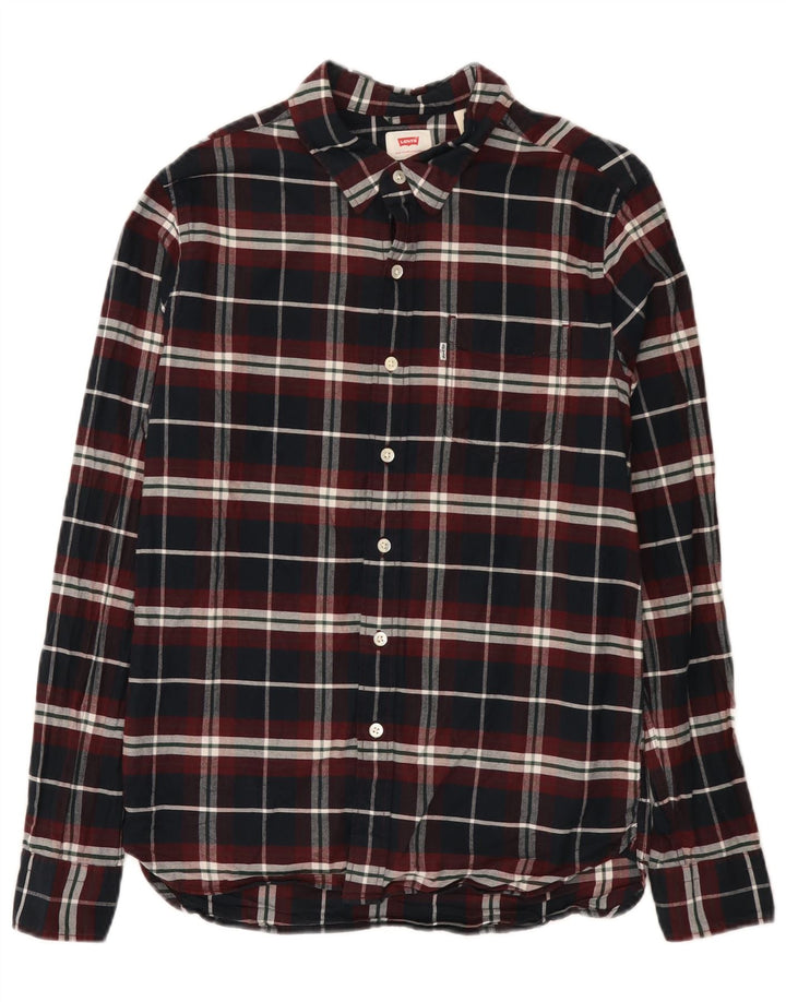 Мужская фланелевая рубашка Levi's, маленькая черная клетка, хлопок