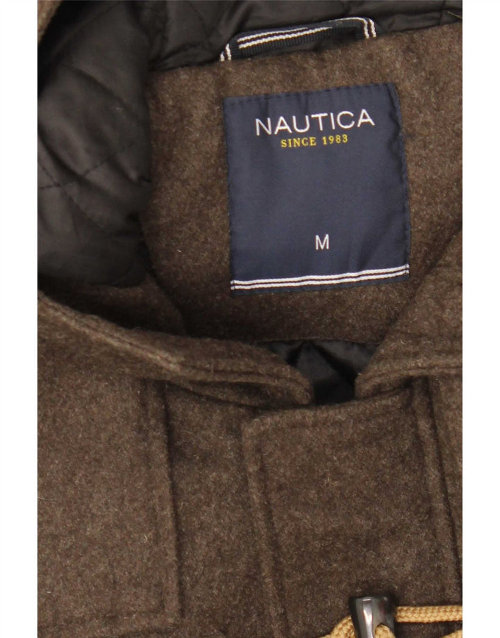 Мужской дафлкот с капюшоном Nautica UK 38, средний коричневый, шерсть