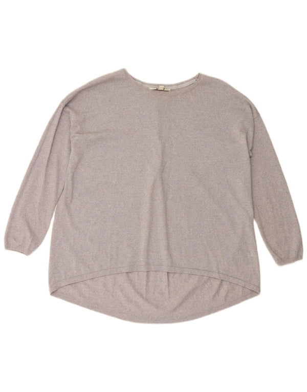 MONSOON Womens Loose Fit Boat Neck Jumper Sweater UK 14 Medium Purple Wool