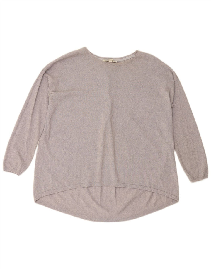 Женский джемпер свободного кроя MONSONON с вырезом «лодочкой», Великобритания 14, средний фиолетовый, шерсть