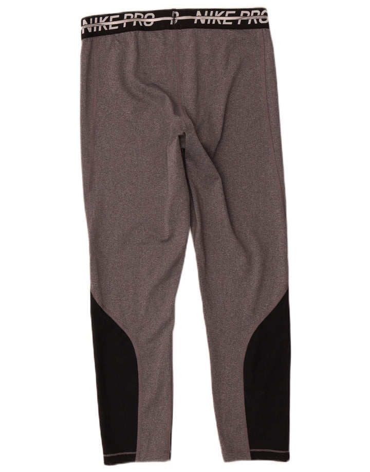 Женские леггинсы с рисунком Nike Dri Fit UK 14, средний серый цвет с цветными блоками