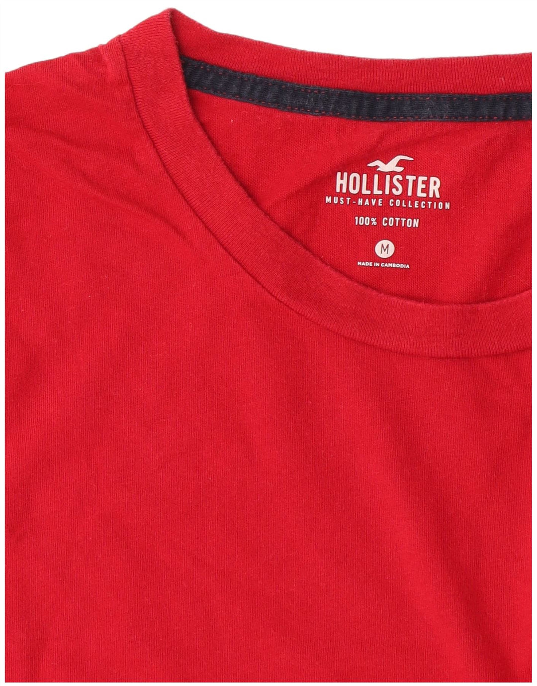 Мужская футболка Hollister Top среднего красного цвета из хлопка