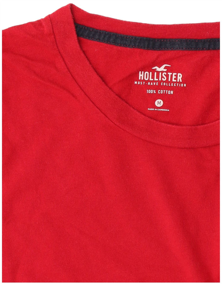 Мужская футболка Hollister Top среднего красного цвета из хлопка
