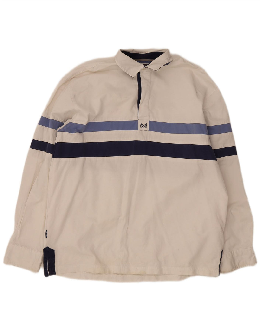 Crew Clothing Мужская пуловерная рубашка из хлопка в большую белую полоску