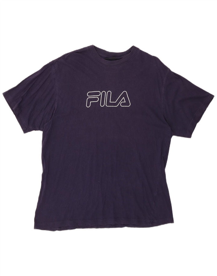 Мужская футболка с рисунком FILA Top XL Темно-синяя