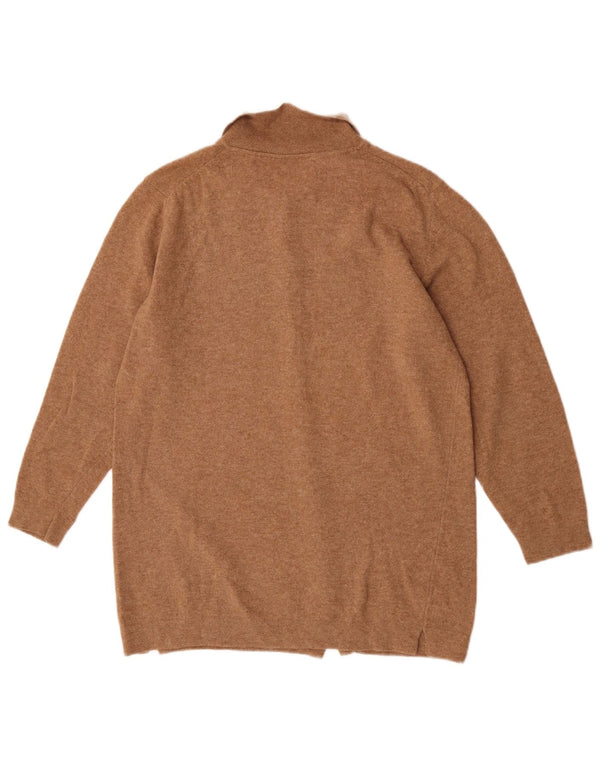 Женский свободный кардиган Benetton UK 6 XS Коричневый из натуральной шерсти