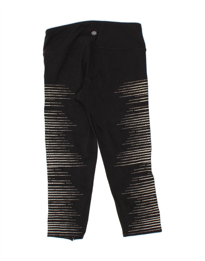 ATHLETA Womens Abstract Pattern Leggings UK 10 Small Black Nylon Vintage Athleta and Second-Hand Athleta from Messina Hembry 