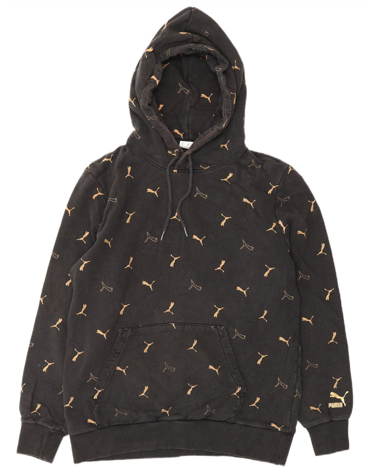Мужской джемпер с капюшоном PUMA, черный, хлопковый, среднего размера