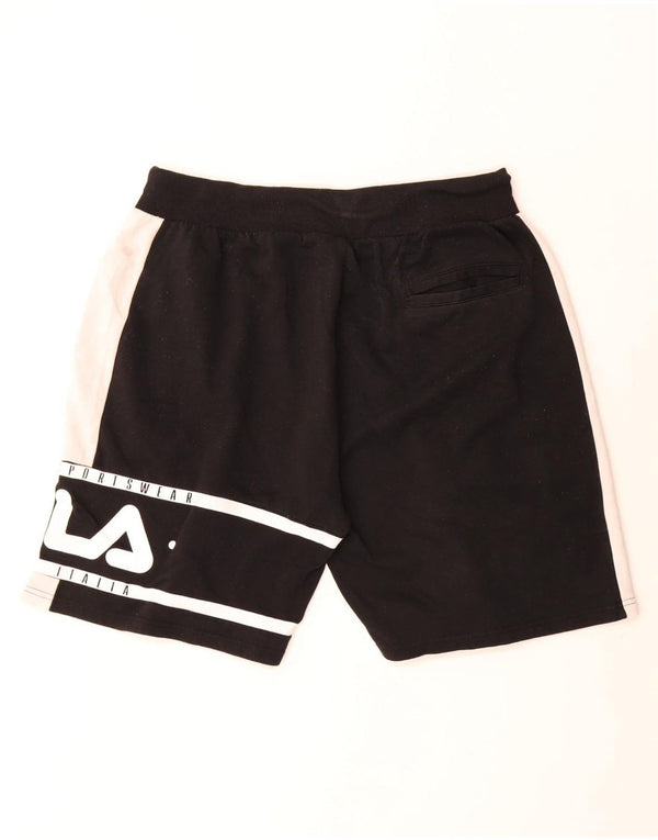 Fila Мужские спортивные шорты с рисунком 2XL, черные, хлопок с цветными блоками