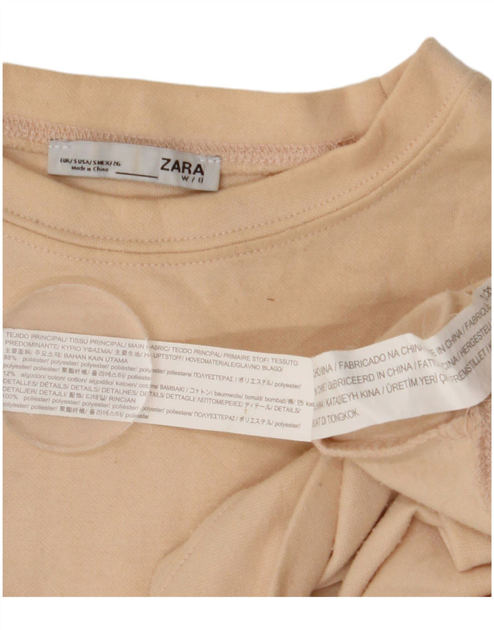 Женский укороченный свитшот оверсайз Zara UK 10, маленький белый