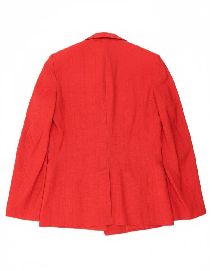 VINTAGE Womens Double Breasted Blazer Jacket IT 44 Medium Red Viscose