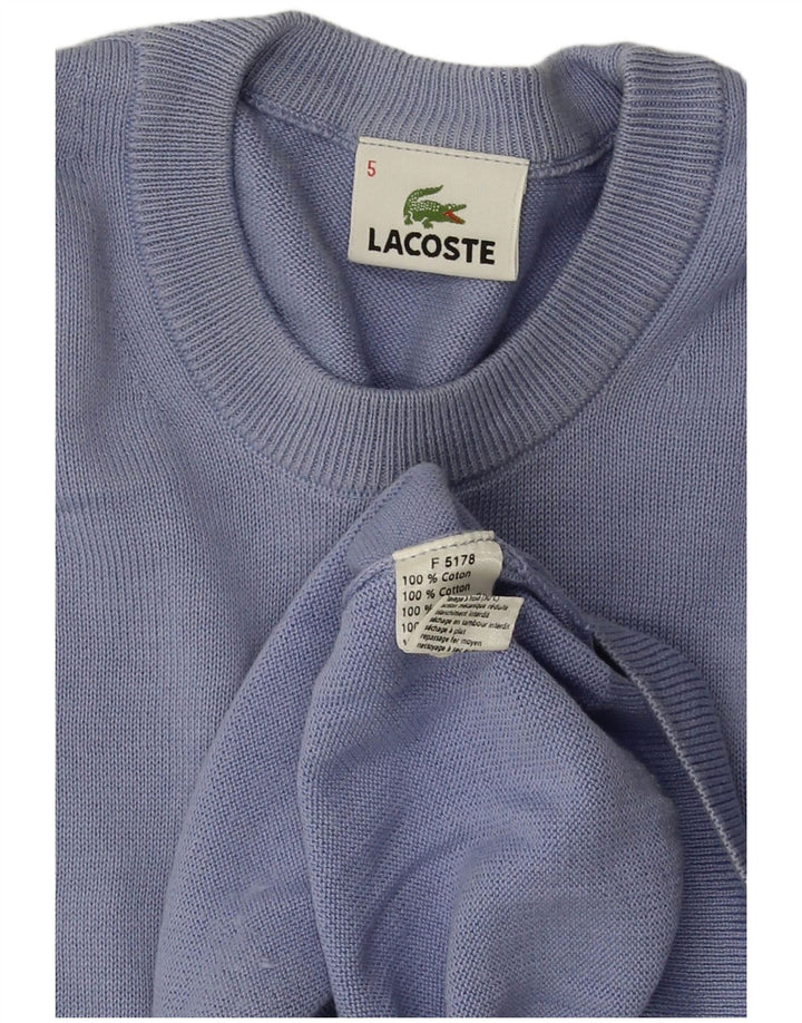 Мужской джемпер с круглым вырезом LACOSTE, размер 5, большой синий хлопок