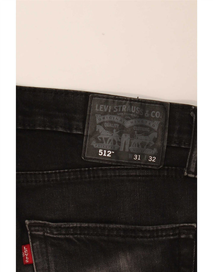 Мужские узкие зауженные джинсы Levi's W31 L32, черный хлопок