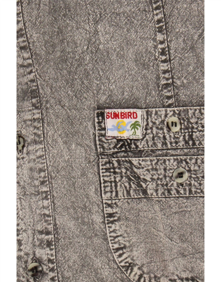 VINTAGE Mens Denim Shirt Large Grey