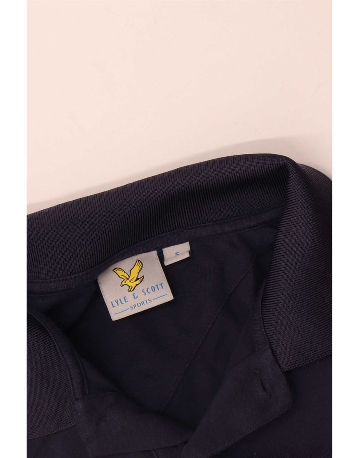 Мужская рубашка-поло Lyle & Scott, маленькая, темно-синяя, хлопковая