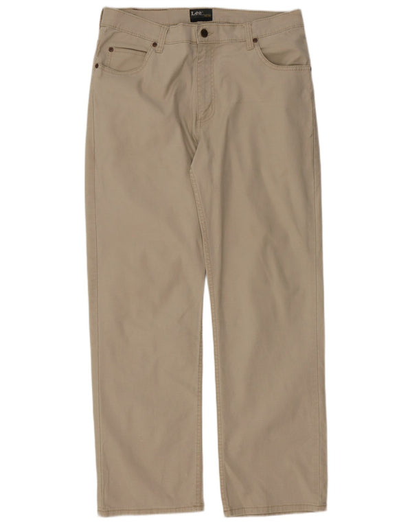 Мужские прямые повседневные брюки Lee Brooklyn W34 L30, бежевый хлопок