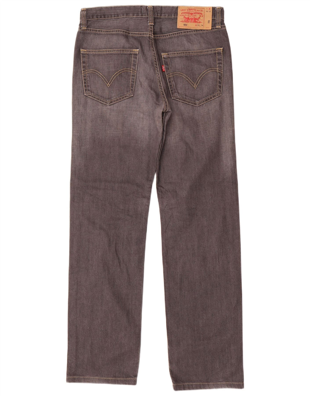 Мужские прямые джинсы Levi's 501 W32 L32 серые, хлопок