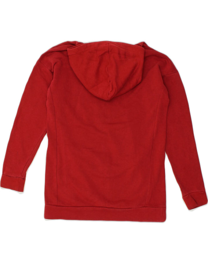 ADIDAS Womens Oversized Graphic Hoodie Jumper UK 4/6 XS Red Cotton | Vintage Adidas | Thrift | Second-Hand Adidas | Used Clothing | Messina Hembry 