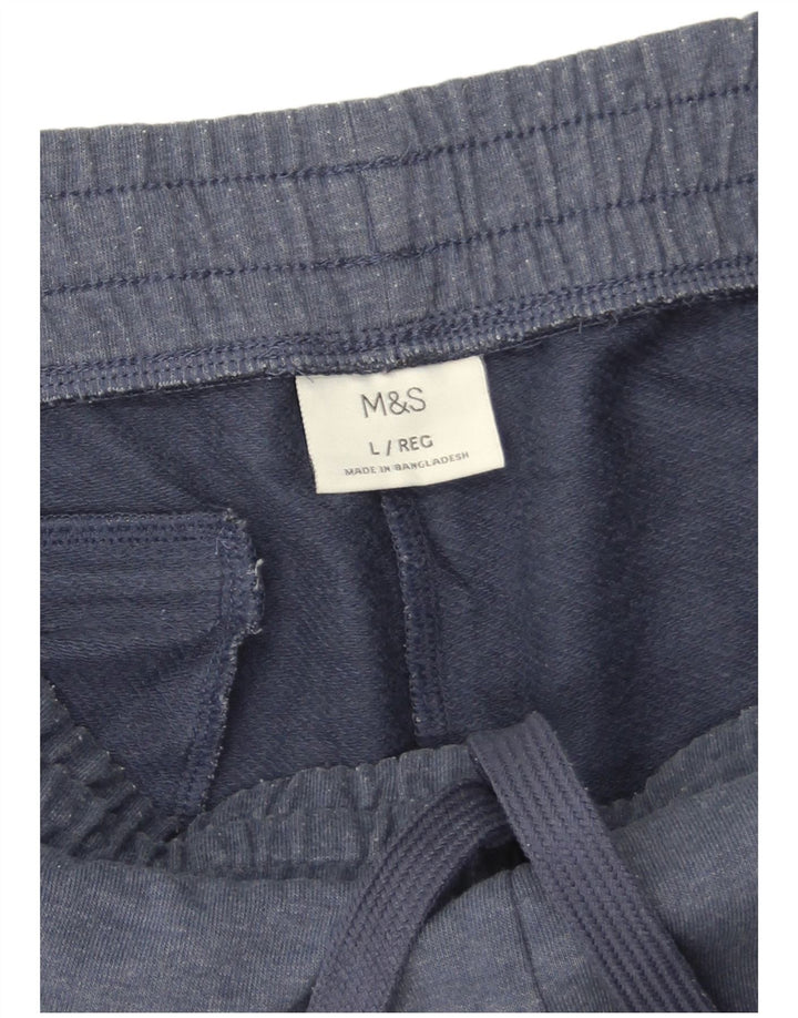 Мужские спортивные брюки Marks & Spencer, большие темно-синие, хлопковые