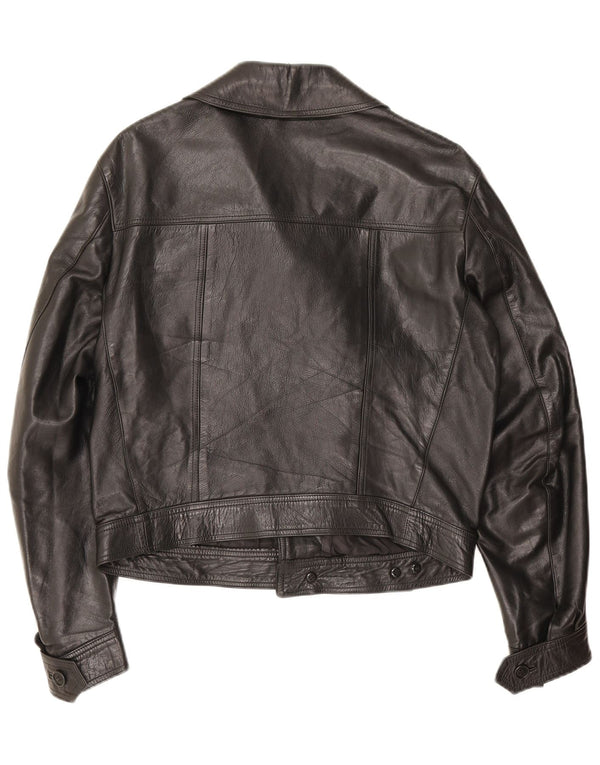 Мужская укороченная кожаная байкерская куртка Berrino IT 48 Medium Black