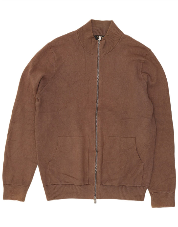 Мужской кардиган Massimo Dutti, большой коричневый вискозный свитер