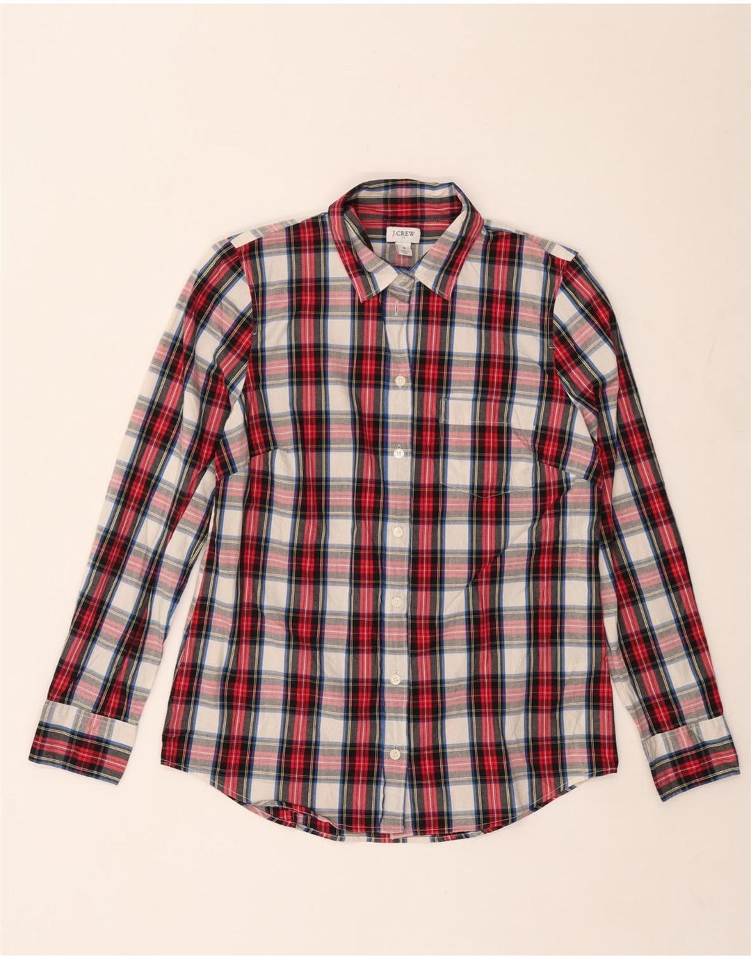 Женская рубашка J. Crew UK 10, маленькая красная клетка, хлопок