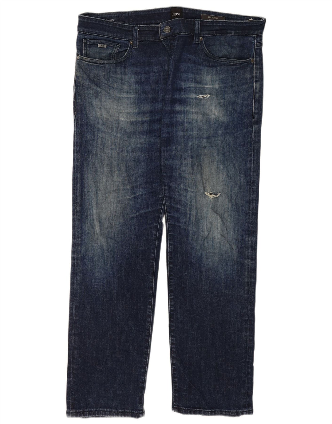 Женские прямые джинсы Hugo Boss W36 L32 синие, хлопок