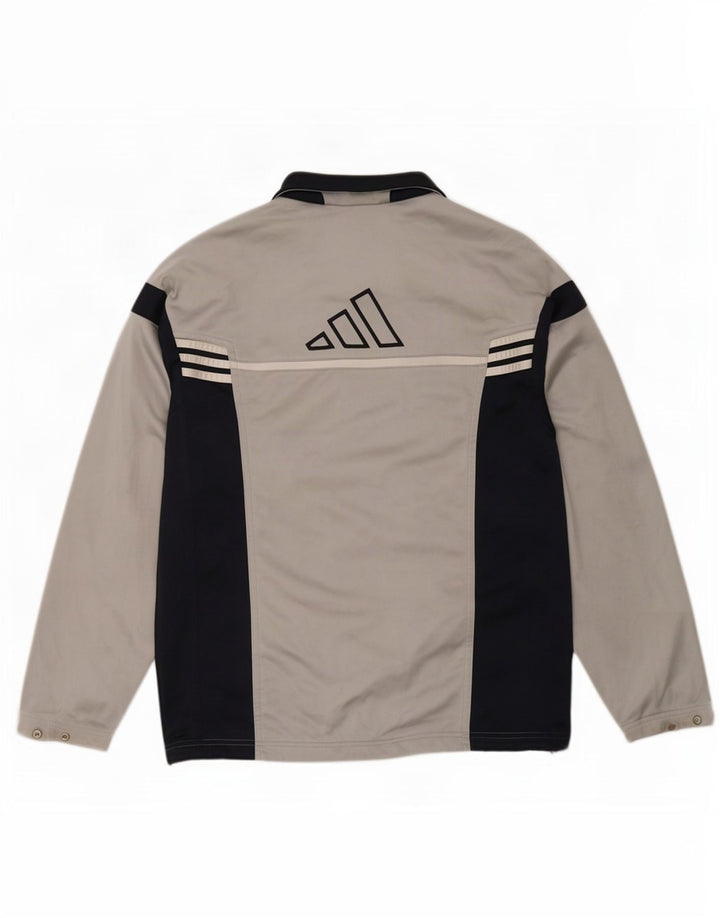 Мужской спортивный костюм Adidas с графическим рисунком, верхняя куртка, средний серый полиэстер с цветными блоками