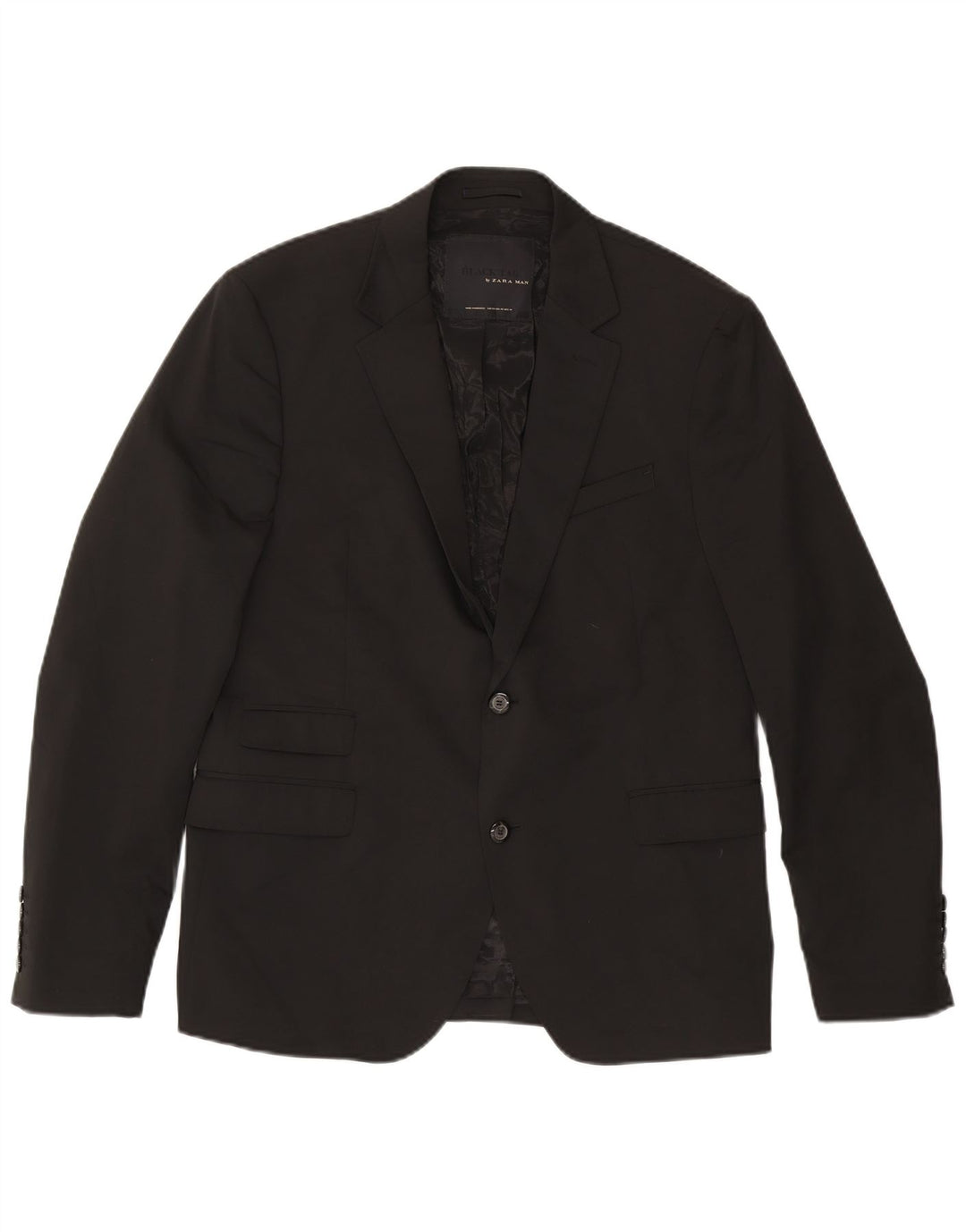 Мужской пиджак Zara на 2 пуговицах IT 54 2XL, черный полиэстер