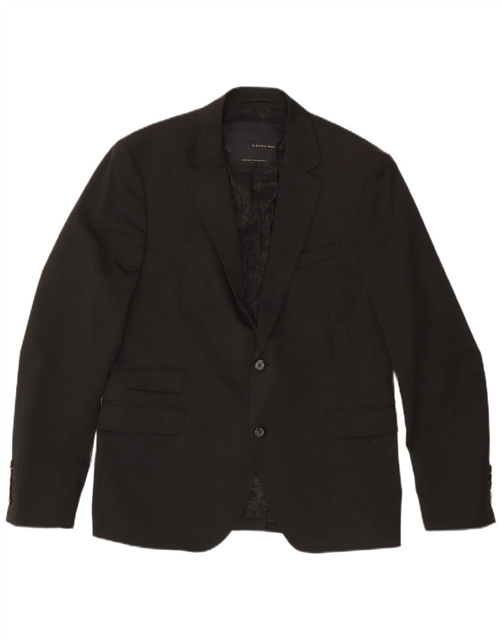 Мужской пиджак Zara на 2 пуговицах IT 54 2XL, черный полиэстер