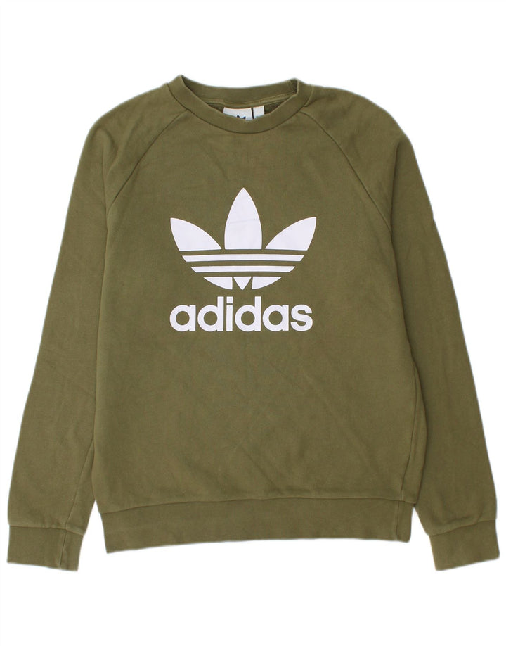 Мужской свитшот Adidas с графическим рисунком, маленький хлопковый джемпер цвета хаки