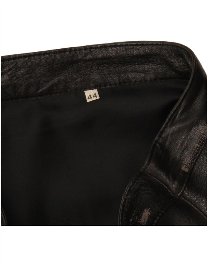 Юбка женская кожаная VINTAGE IT 44 Medium W28 Черная кожа