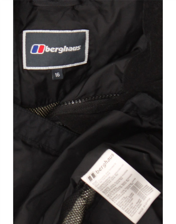 Женская оверсайз-дождевик Berghaus с капюшоном UK 16, большой черный полиэстер