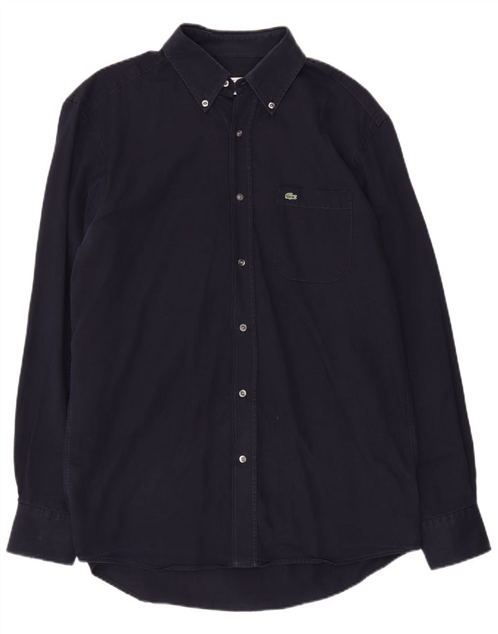LACOSTE Мужская рубашка стандартного кроя, размер 40, средний темно-синий, хлопок