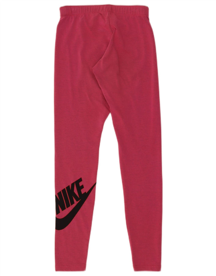 Женские леггинсы с рисунком Nike UK 8, маленькие розовые хлопковые