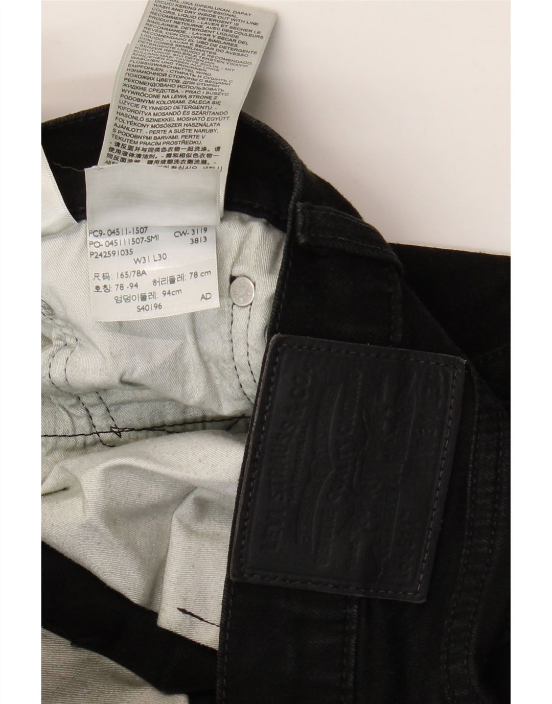 Мужские джинсы LEVI'S 511 Slim W31 L30, черный хлопок
