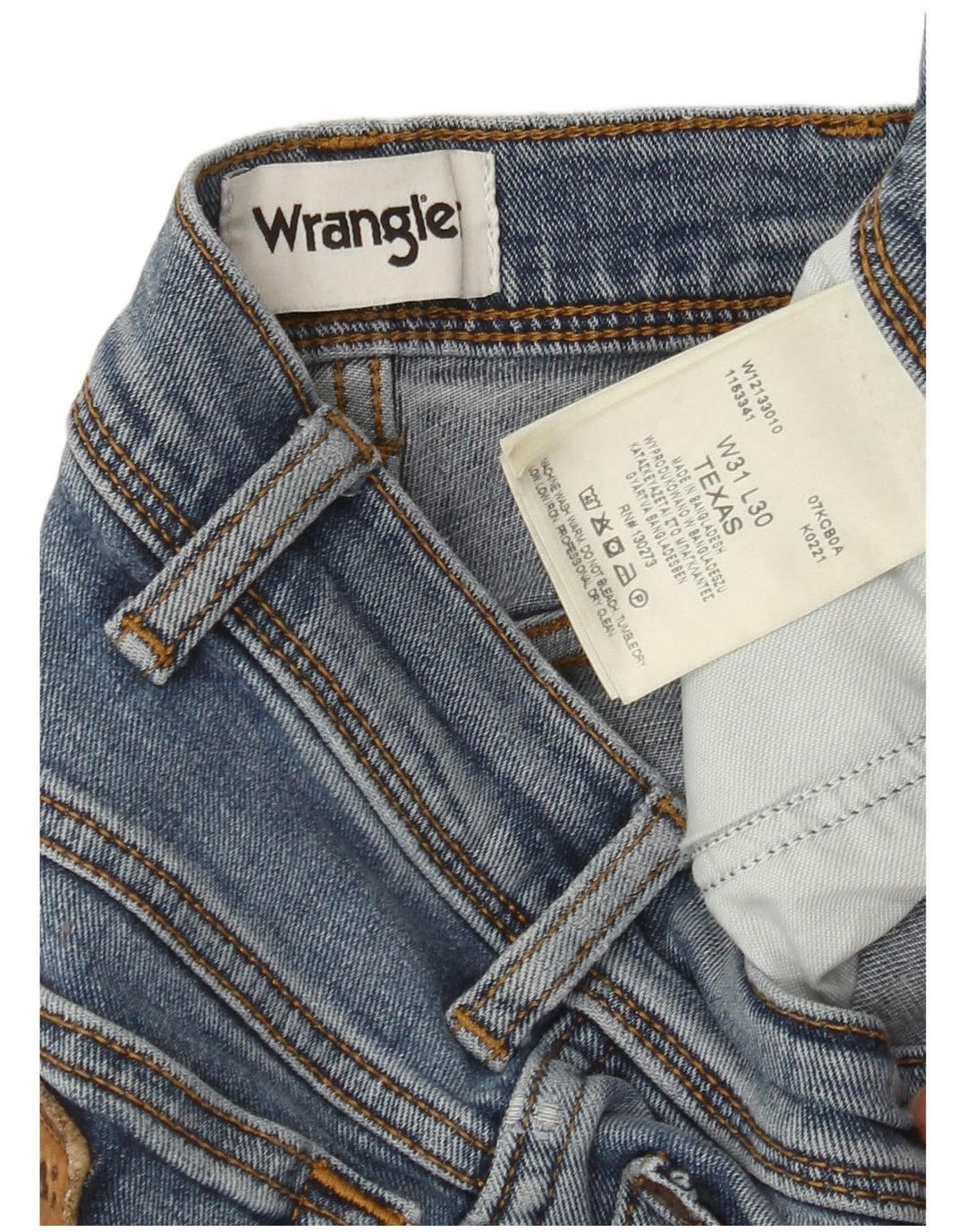 Мужские прямые джинсы WRANGLER Texas W31 L30, синий хлопок