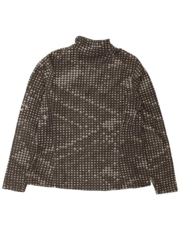 Женская флисовая куртка Eddie Bauer UK 14, средний серый полиэстер с геометрическим рисунком