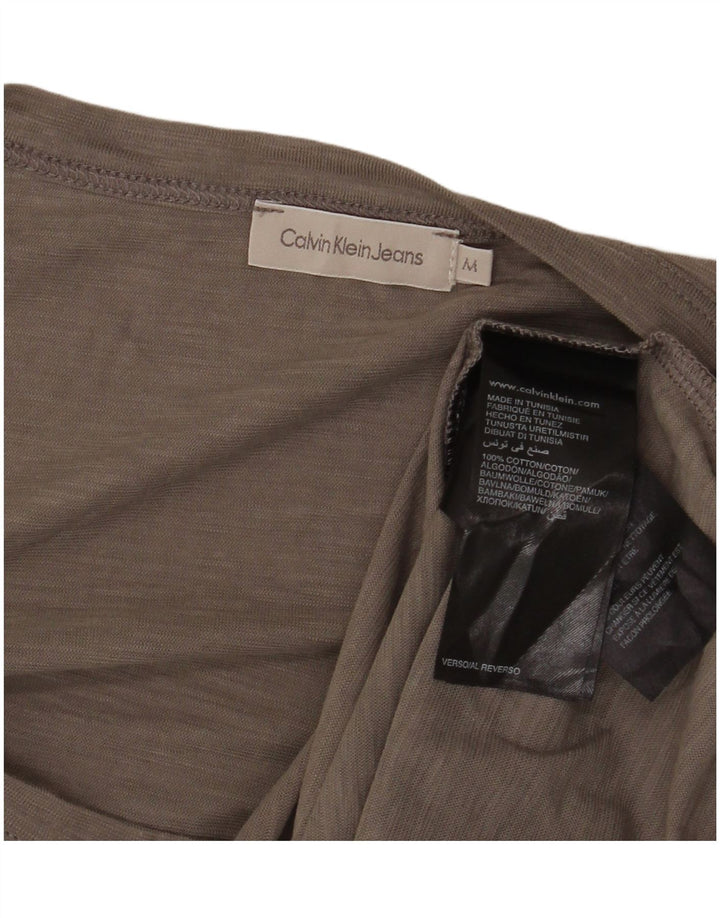 CALVIN KLEIN JEANS Женская футболка с рисунком Top UK 12 Средний серый в крапинку