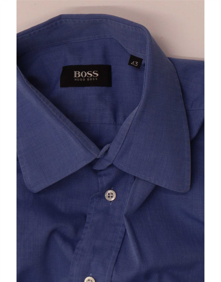 Мужская рубашка Hugo Boss, размер 43, большая синяя