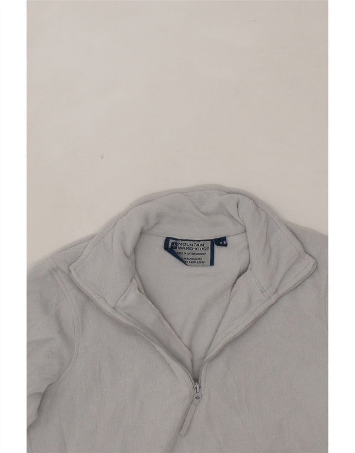 MOUNTAIN WAREHOUSE Womens Zip Neck Fleece Jumper UK 12 Medium Grey Vintage Mountain Warehouse and Second-Hand Mountain Warehouse from Messina Hembry 