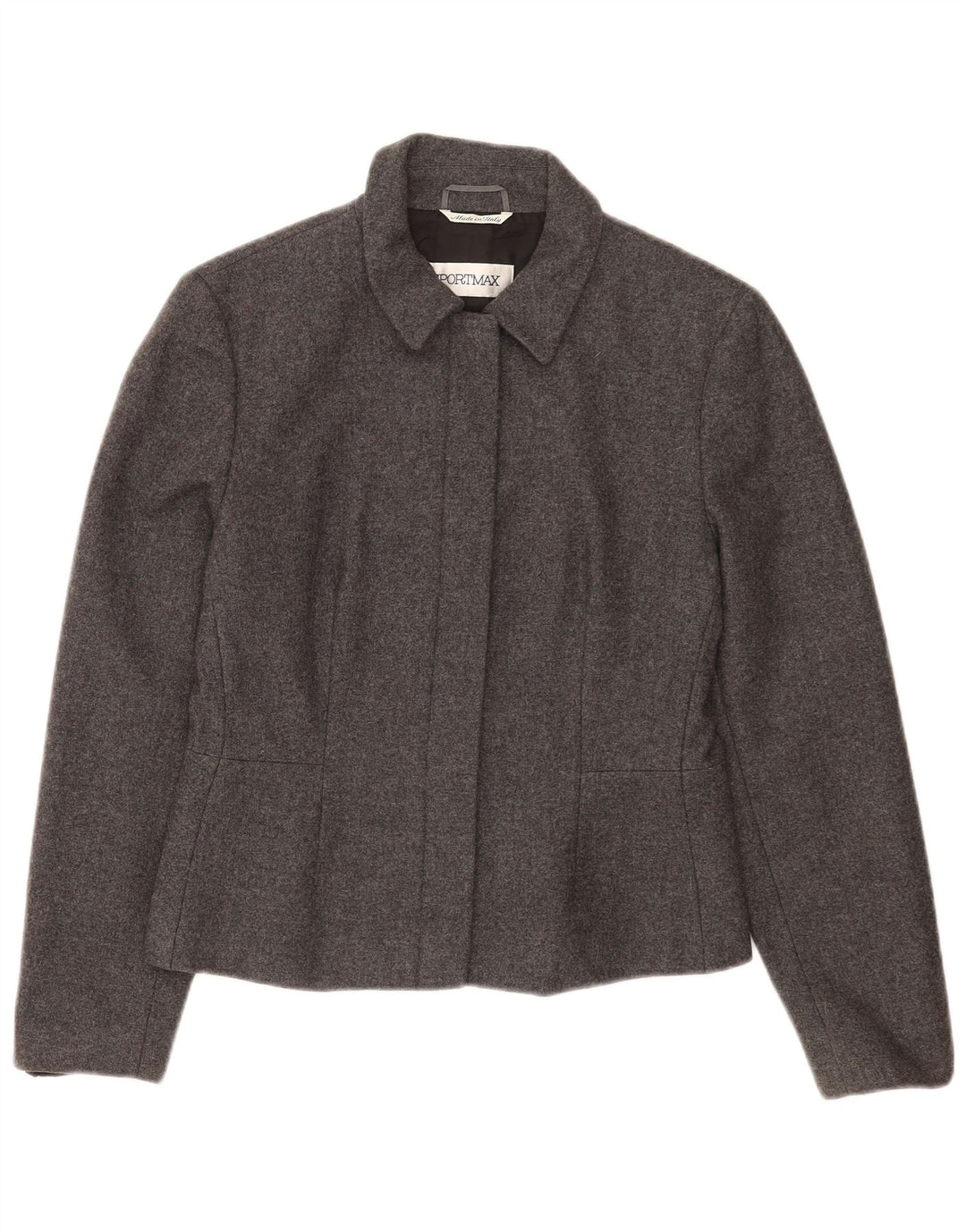 Женский пиджак Sportmax UK 12, шерстяной, средний, серый, классический